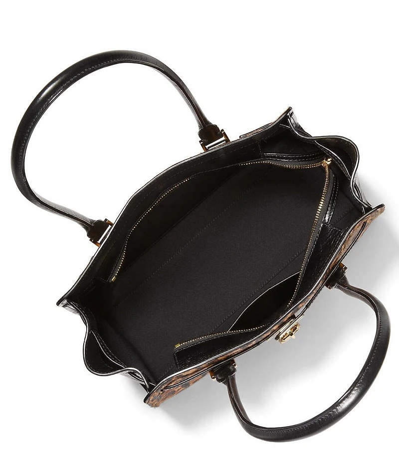 Michael Kors Hamilton Small East West Leopard Print Satchel Bag