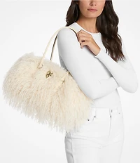 Michael Kors Hamilton Small East-West Shearling Tote Bag