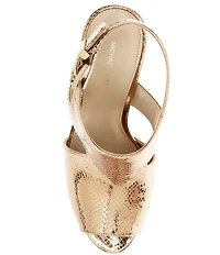 Michael Kors Harper Heeled Metallic Leather Dress Sandals