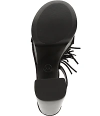 Michael Kors Indra Suede Fringe Ankle Wrap High Heel Platform Sandals