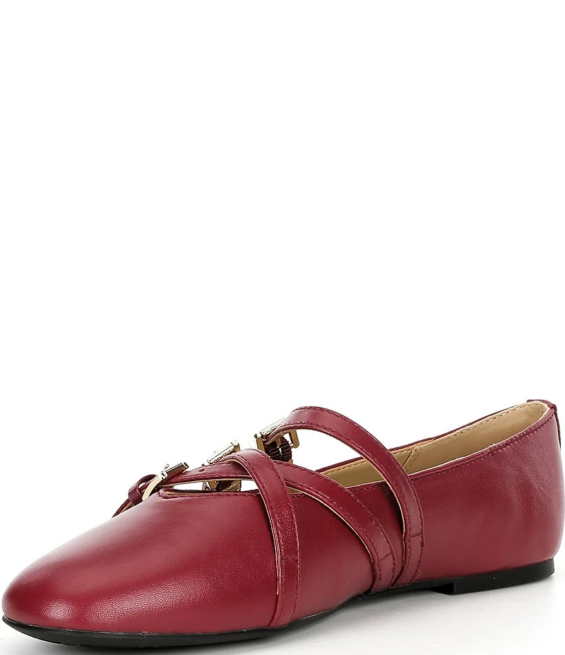 Michael Kors Indy Flex Leather Mary Jane Ballet Flats