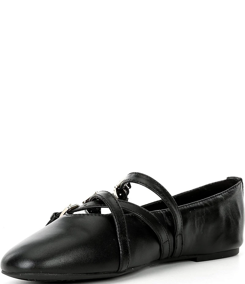 Michael Kors Indy Flex Leather Mary Jane Ballet Flats