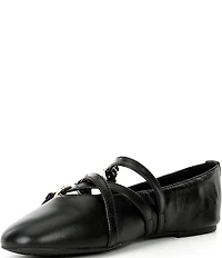 Michael Kors Indy Flex Leather Mary Jane Ballet Flats