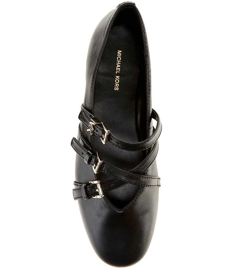 Michael Kors Indy Flex Leather Mary Jane Ballet Flats