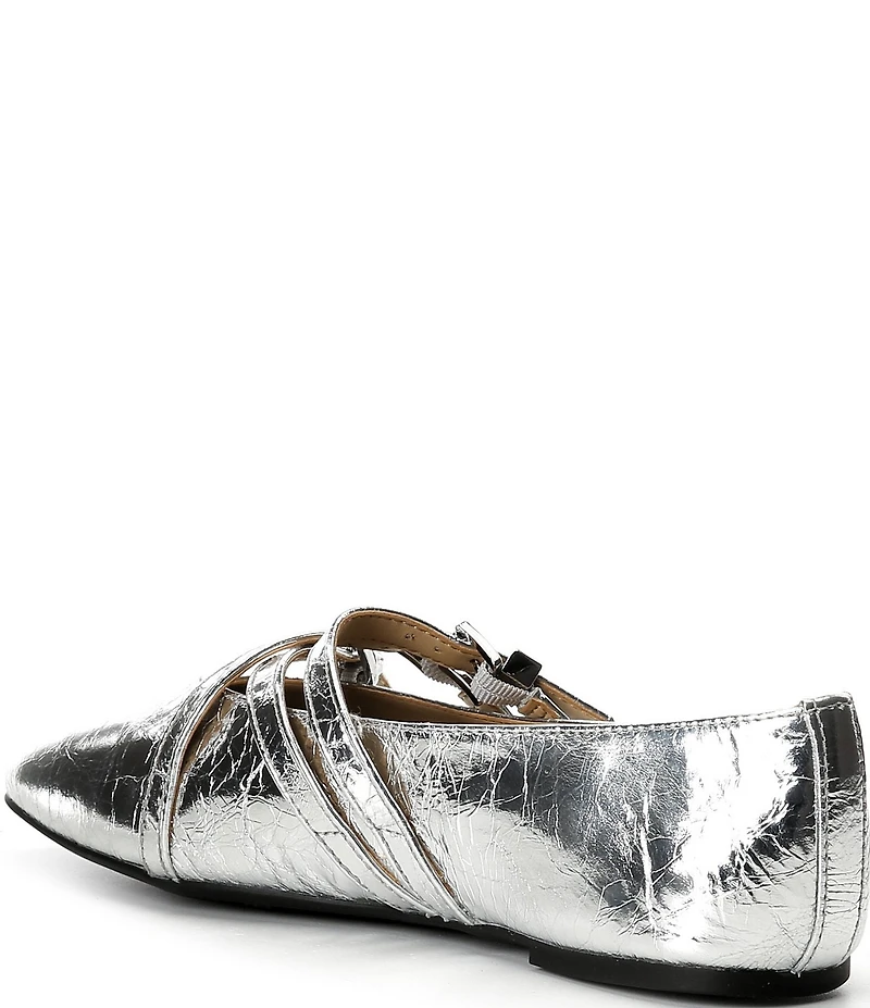Michael Kors Indy Flex Metallic Leather Mary Jane Ballet Flats