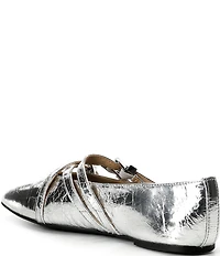 Michael Kors Indy Flex Metallic Leather Mary Jane Ballet Flats