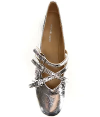 Michael Kors Indy Flex Metallic Leather Mary Jane Ballet Flats