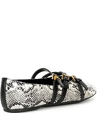 Michael Kors Indy Flex Snake Embossed Leather Mary Jane Ballet Flats