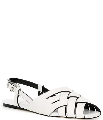 Michael Kors Irene Leather Slingback Flat Sandals