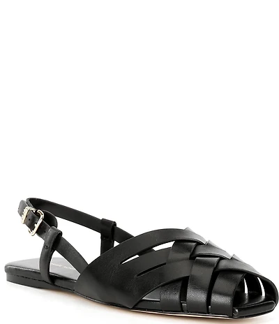 Michael Kors Irene Leather Slingback Flat Sandals
