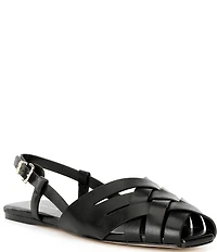 Michael Kors Irene Leather Slingback Flat Sandals