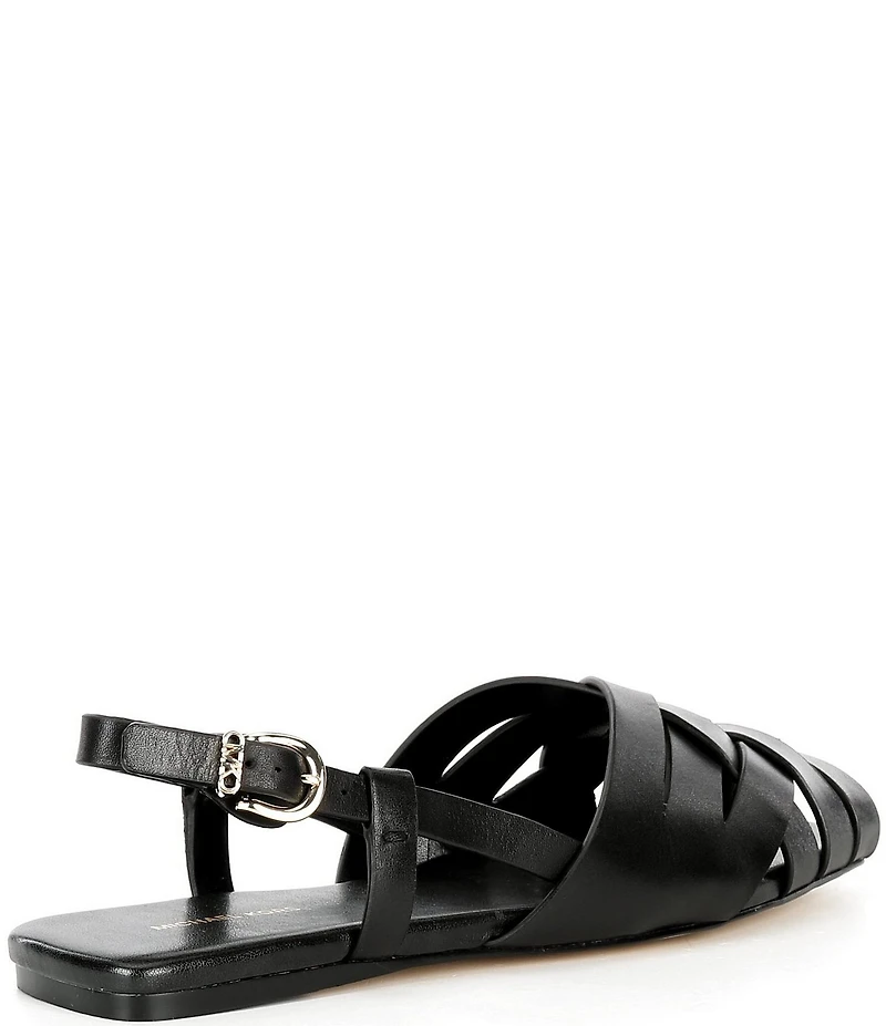 Michael Kors Irene Leather Slingback Flat Sandals