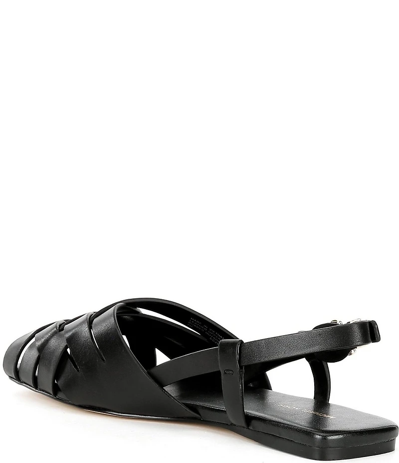 Michael Kors Irene Leather Slingback Flat Sandals