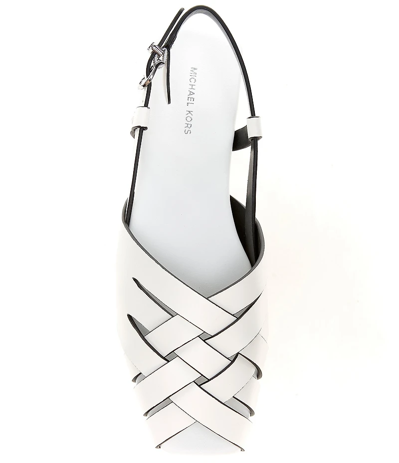 Michael Kors Irene Leather Slingback Flat Sandals