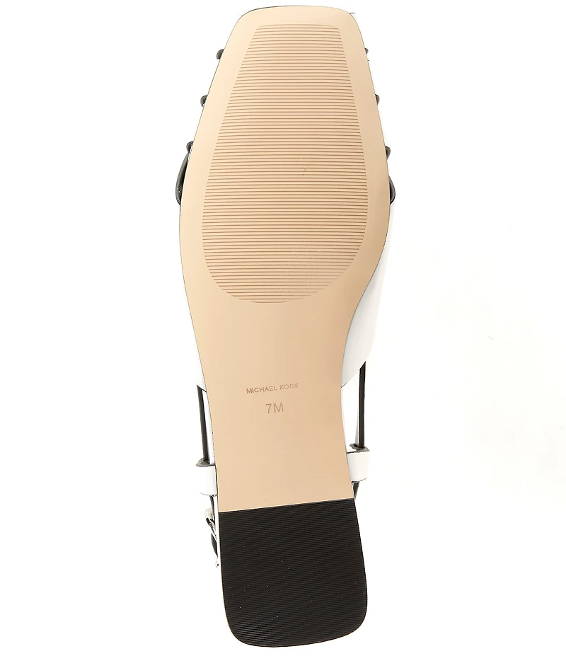 Michael Kors Irene Leather Slingback Flat Sandals