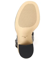 Michael Kors Irene Studded Leather Block Heel Sandals