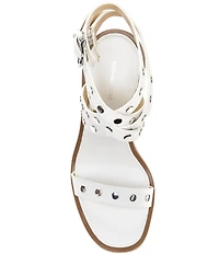 Michael Kors Irene Studded Leather Block Heel Sandals