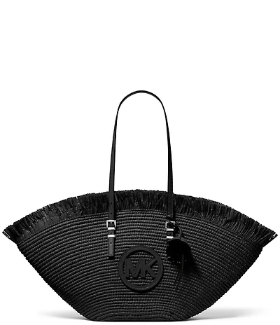Michael Kors Isa Resort Large Fan Straw Tote Bag