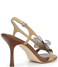 Michael Kors Jacie Leather Flower Dress Sandals
