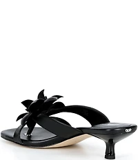 Michael Kors Jacie Leather Flower Kitten Heel Slide Sandals