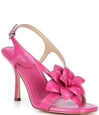 Michael Kors Jacie Leather Flower Slingback Dress Sandals