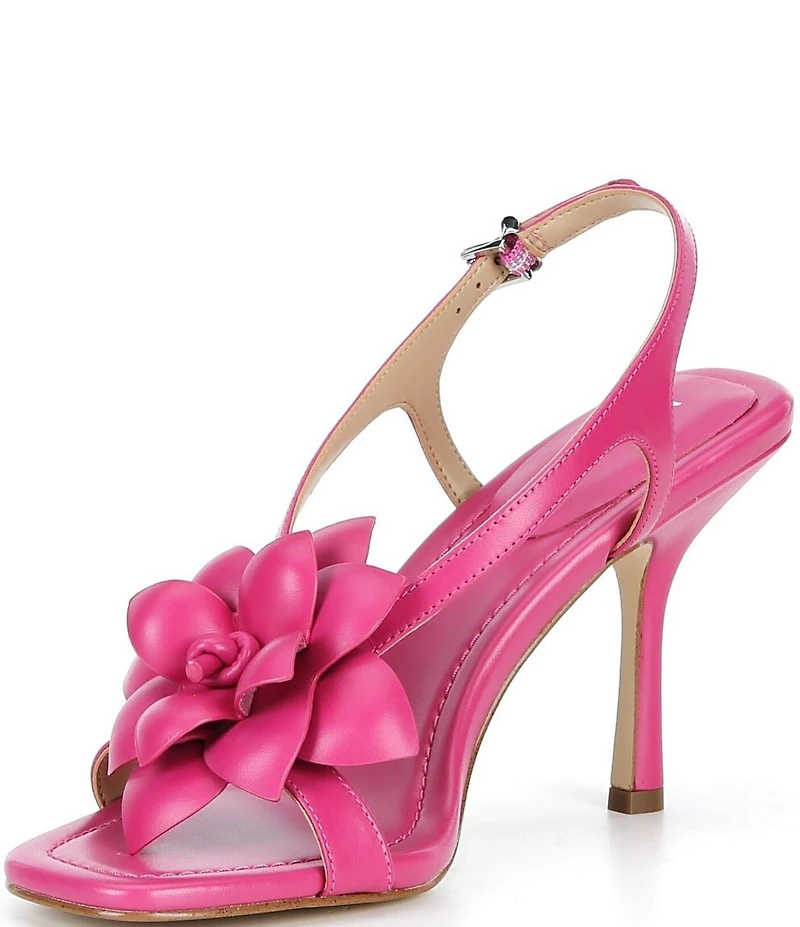 Michael Kors Jacie Leather Flower Slingback Dress Sandals