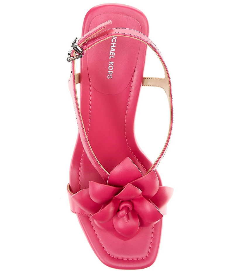 Michael Kors Jacie Leather Flower Slingback Dress Sandals