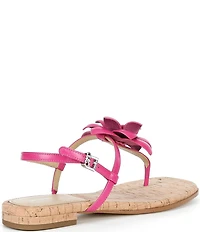Michael Kors Jacie Leather Flower Thong Flat Sandals