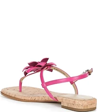 Michael Kors Jacie Leather Flower Thong Flat Sandals