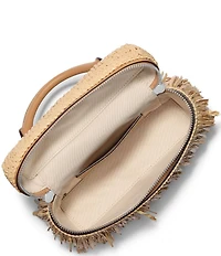 Michael Kors Jana XS Crochet Straw Fringe Top Handle Crossbody Bag