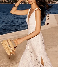 Michael Kors Jana XS Crochet Straw Fringe Top Handle Crossbody Bag