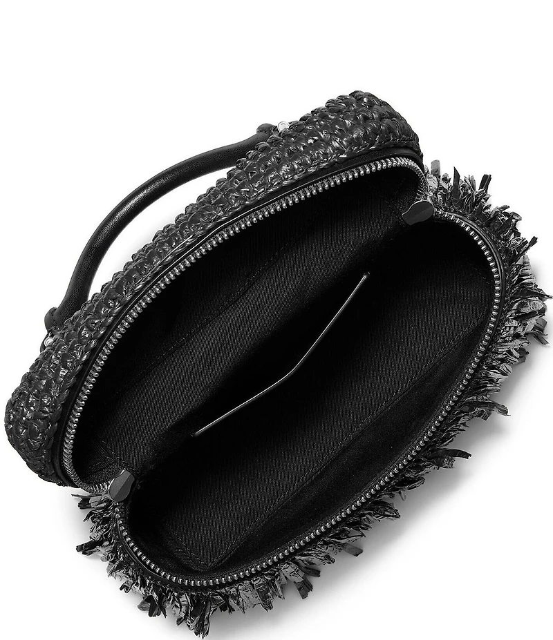 Michael Kors Jana XS Crochet Straw Fringe Top Handle Crossbody Bag