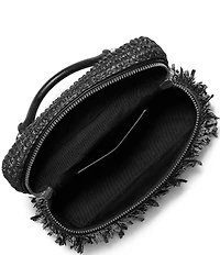 Michael Kors Jana XS Crochet Straw Fringe Top Handle Crossbody Bag