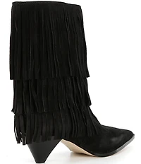 Michael Kors Jayla Suede Fringe Cone Heel Booties
