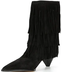 Michael Kors Jayla Suede Fringe Cone Heel Booties