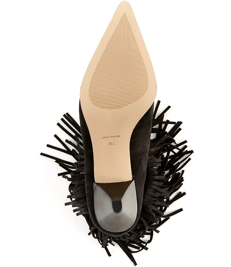 Michael Kors Jayla Suede Fringe Cone Heel Booties