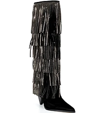 Michael Kors Jayla Suede Fringe Nailhead Tall Boots