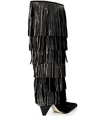 Michael Kors Jayla Suede Fringe Nailhead Tall Boots
