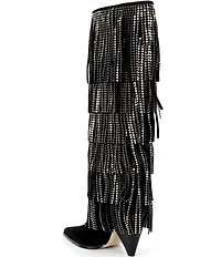 Michael Kors Jayla Suede Fringe Nailhead Tall Boots