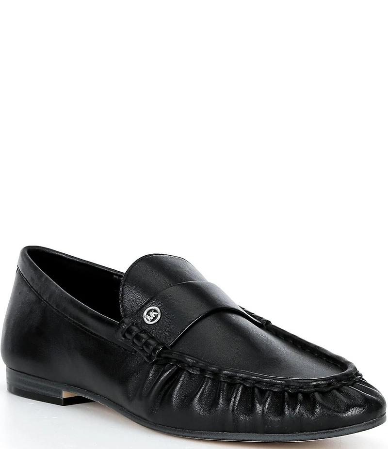 Michael Kors Jennings Leather Ruched Loafers