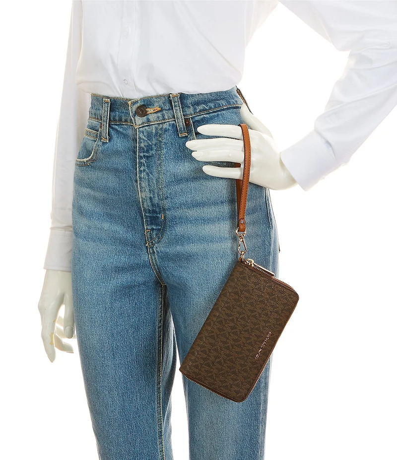 Michael Kors Jet Set Large Flat Multifunction Phone Case Wallet Wristlet