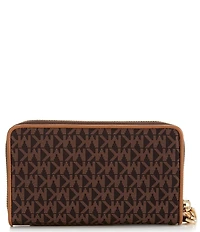 Michael Kors Jet Set Large Logo Print Contrast Trim Smartphone Wristlet