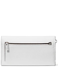 Michael Kors Jet Set Matte Pebbled Leather Medium Flap Double Zip Wristlet