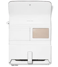 Michael Kors Jet Set Matte Pebbled Leather Medium Flap Double Zip Wristlet