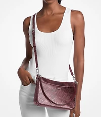 Michael Kors Jet Set Medium Metallic Pochette Crossbody Bag