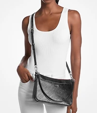 Michael Kors Jet Set Medium Metallic Pochette Crossbody Bag