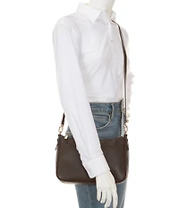 Michael Kors Jet Set Medium Pebbled Leather Convertible Crossbody Bag