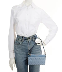 Michael Kors Jet Set Medium Top Zip Convertible Wristlet Shoulder Bag