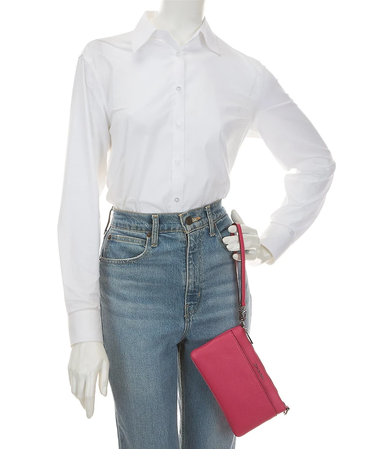Michael Kors Jet Set Medium Top Zip Convertible Wristlet Shoulder Bag