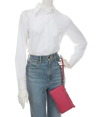 Michael Kors Jet Set Medium Top Zip Convertible Wristlet Shoulder Bag